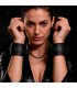 FETISH SUBMISSIVE VEGAN LEATHER HANDCUFFS WITH NOPRENE LINING