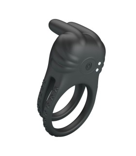 PRETTY LOVE SINI RECHARGEABLE VIBRATING COCK RING 10 FUNCTIONS BLACK