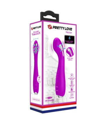 PRETTY LOVE HECTOR VIBRADOR ELECTROSHOCK RECARGABLE IMPERMEABLE MORADO