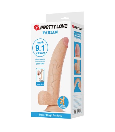 PRETTY LOVE FABIAN FLEXIBLE DILDO WITH SUCTION CUP FLESH