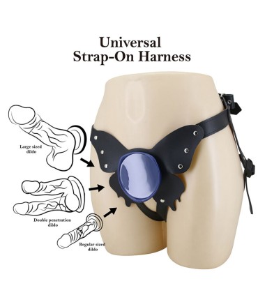 PRETTY LOVE YETI STRAP ON HARNESS WITH SUCTION DILDO FLESH