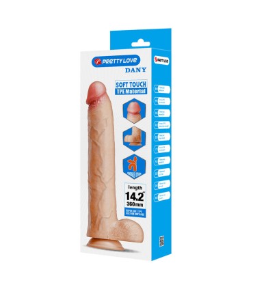 PRETTY LOVE DANY FLEXIBLE REALISTIC DILDO WITH SUCTION CUP 36 CM O 56 CM