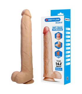 PRETTY LOVE DANY FLEXIBLE REALISTIC DILDO WITH SUCTION CUP 36 CM O 56 CM