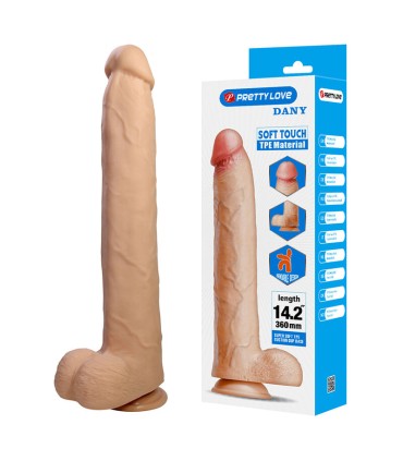 PRETTY LOVE DANY FLEXIBLE REALISTIC DILDO WITH SUCTION CUP 36 CM O 56 CM