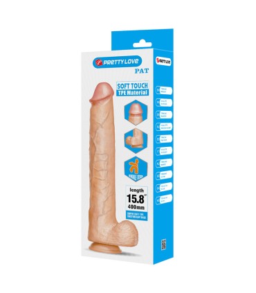 PRETTY LOVE PAT FLEXIBLE REALISTIC DILDO WITH SUCTION CUP FLESH 40 CM O 6 CM