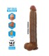 PRETTY LOVE DANY REALISTIC FLEXIBLE DILDO WITH SUCTION CUP 36 CM O 56 CM BROWN