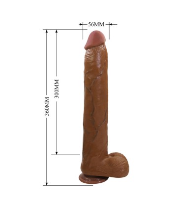 PRETTY LOVE DANY REALISTIC FLEXIBLE DILDO WITH SUCTION CUP 36 CM O 56 CM BROWN