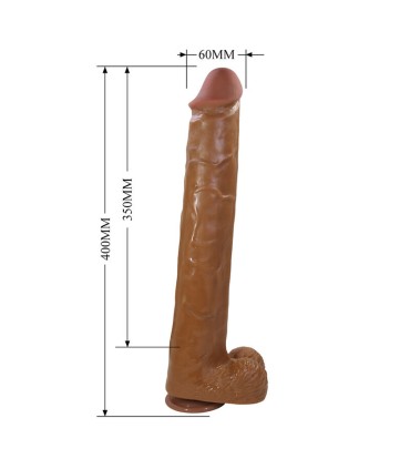 PRETTY LOVE PAT REALISTIC FLEXIBLE DILDO WITH SUCTION CUP 40 CM O 6 CM BROWN