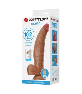 PRETTY LOVE ULRIC REALISTIC FLEXIBLE DILDO 26 CM O 55 CM TPE BROWN