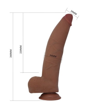 PRETTY LOVE ULRIC REALISTIC FLEXIBLE DILDO 26 CM O 55 CM TPE BROWN
