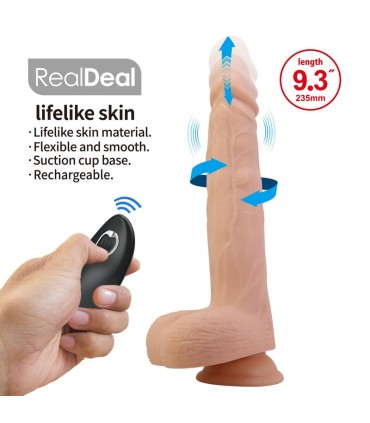 PRETTY LOVE MILES THRUSTING ROTATING VIBRATING DILDO REMOTE CONTROL 235 CM O 48 CM NATURAL