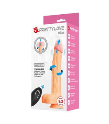 PRETTY LOVE MILES THRUSTING ROTATING VIBRATING DILDO REMOTE CONTROL 235 CM O 48 CM NATURAL