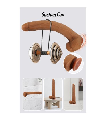 PRETTY LOVE VIGGO REALISTIC SOFT TOUCH SKIN SLIDING DILDO 365 CM BROWN