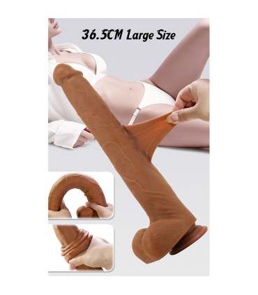 PRETTY LOVE VIGGO REALISTIC SOFT TOUCH SKIN SLIDING DILDO 365 CM BROWN