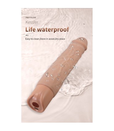 PRETTY LOVE KESSLER REALISTIC VIBRATING DILDO WITH 10 VIBRATION MODES AND 10 THROWS 22 CM NATURAL