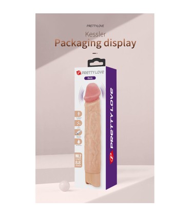PRETTY LOVE KESSLER REALISTIC VIBRATING DILDO WITH 10 VIBRATION MODES AND 10 THROWS 22 CM NATURAL