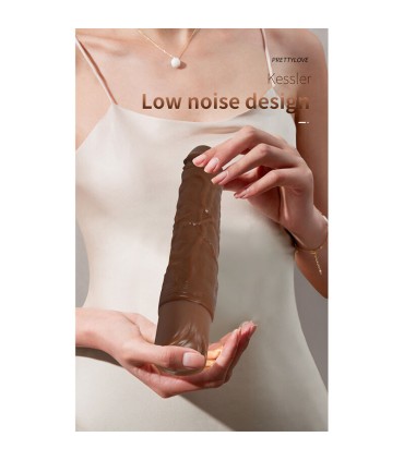 PRETTY LOVE KESSLER REALISTIC VIBRATING DILDO WITH 10 VIBRATION MODES AND 10 THROWS 22 CM BROWN