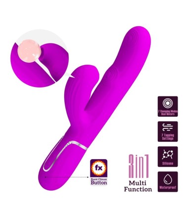 PRETTY LOVE PERLITA VIBRADOR PUNTO G 3 EN 1 MULTIFUNCION VIOETA