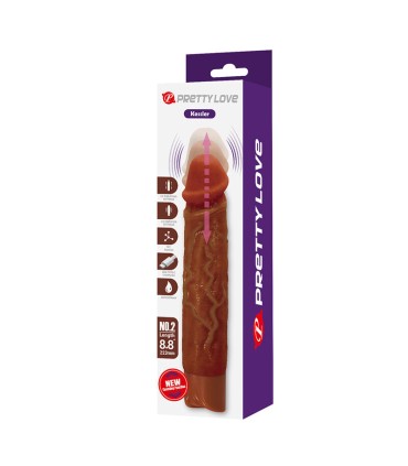 PRETTY LOVE KESSLER REALISTIC VIBRATING DILDO WITH 10 VIBRATION MODES AND 10 THROWS 22 CM BROWN
