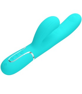 PRETTY LOVE PERLITA VIBRADOR PUNTO G 3 EN 1 MULTIFUNCION VERDE AGUA