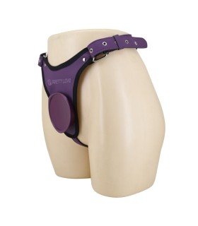 PRETTY LOVE UNIVERSAL STRAP ON HARNESS BRIEFS PURPLE AND BLACK