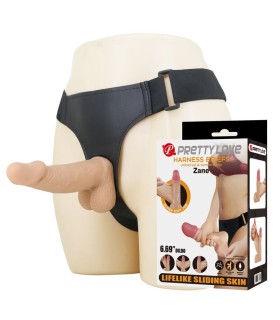 PRETTY LOVE ZANE HARNESS WITH FLEXIBLE DILDO 17 CM O 43 CM NATURAL