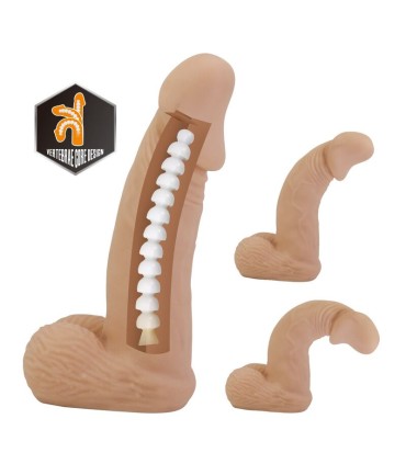 PRETTY LOVE ZANE HARNESS WITH FLEXIBLE DILDO 17 CM O 43 CM NATURAL