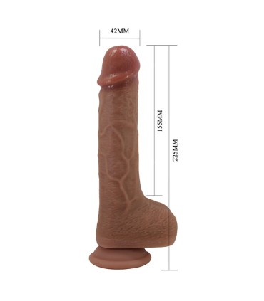 PRETTY LOVE TOMMY REALISTIC THRUSTING VIBRATOR WITH REMOTE CONTROL DARK BROWN
