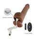 PRETTY LOVE TOMMY REALISTIC THRUSTING VIBRATOR WITH REMOTE CONTROL DARK BROWN