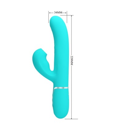 PRETTY LOVE PERLITA VIBRADOR PUNTO G 3 EN 1 MULTIFUNCION VERDE AGUA