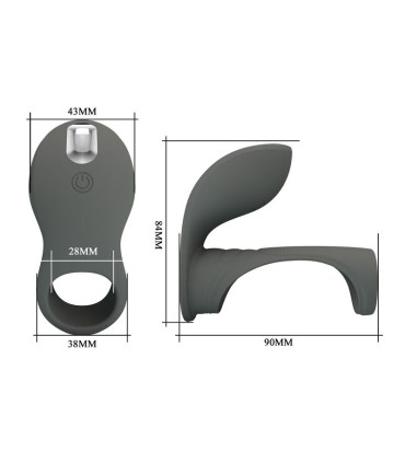 PRETTY LOVE RECHARGEABLE VIBRATING RING WITH DUAL STIMULATOR