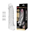 PRETTY LOVE - ADJUSTABLE PENIS EXTENSION SLEEVE 26 CM Ø 4 CM TRANSPARENT