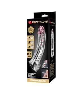 PRETTY LOVE ADJUSTABLE PENIS EXTENSION SLEEVE 26 CM O 4 CM TRANSPARENT