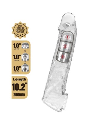 PRETTY LOVE ADJUSTABLE PENIS EXTENSION SLEEVE 26 CM O 4 CM TRANSPARENT