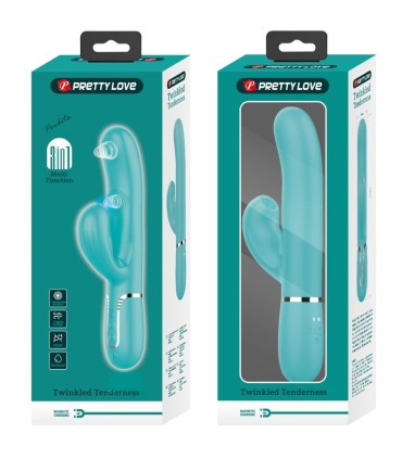 PRETTY LOVE PERLITA VIBRADOR PUNTO G 3 EN 1 MULTIFUNCION VERDE AGUA