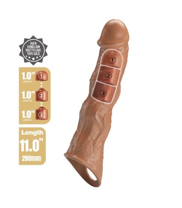 PRETTY LOVE ADJUSTABLE PENIS EXTENSION SLEEVE 28 CM O 45 CM BROWN