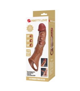 PRETTY LOVE ADJUSTABLE PENIS EXTENSION SLEEVE 28 CM O 45 CM BROWN