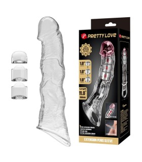 PRETTY LOVE ADJUSTABLE PENIS EXTENSION SLEEVE 28 CM O 45 CM TRANSPARENT