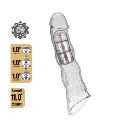 PRETTY LOVE ADJUSTABLE PENIS EXTENSION SLEEVE 28 CM O 45 CM TRANSPARENT