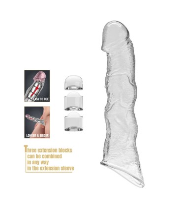 PRETTY LOVE ADJUSTABLE PENIS EXTENSION SLEEVE 28 CM O 45 CM TRANSPARENT