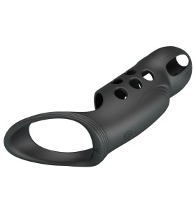 PRETTY LOVE CRAIG RECHARGEABLE VIBRATING PENIS RING BLACK