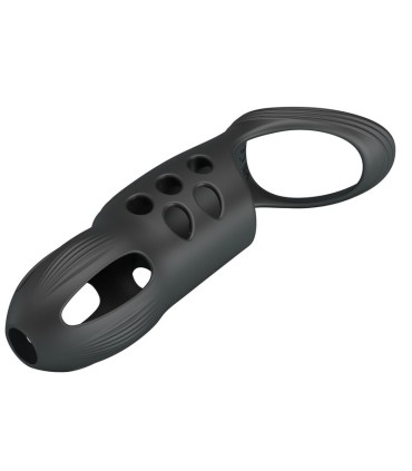 PRETTY LOVE CRAIG RECHARGEABLE VIBRATING PENIS RING BLACK