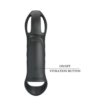 PRETTY LOVE CRAIG RECHARGEABLE VIBRATING PENIS RING BLACK
