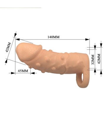 PRETTY LOVE DORT PENIS EXTENSION SLEEVE 14 CM O 4 CM NATURAL