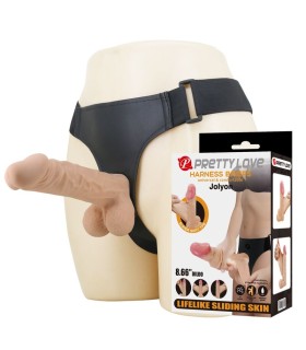PRETTY LOVE JOLYON HARNESS WITH FLEXIBLE DILDO 22 CM O 48 CM NATURAL