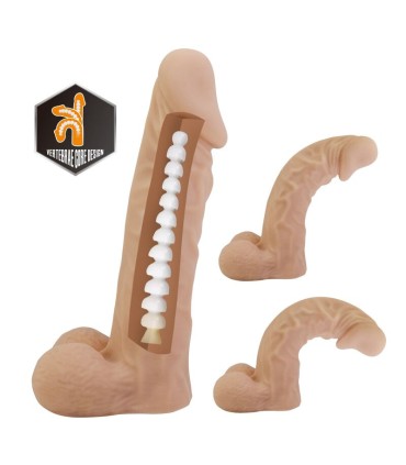 PRETTY LOVE JOLYON HARNESS WITH FLEXIBLE DILDO 22 CM O 48 CM NATURAL