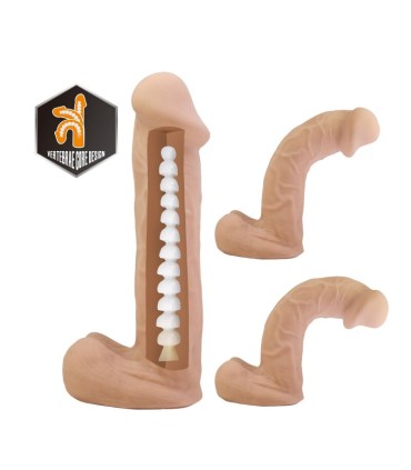 PRETTY LOVE KASPAR HARNESS WITH FLEXIBLE DILDO 21 CM O 5 CM NATURAL