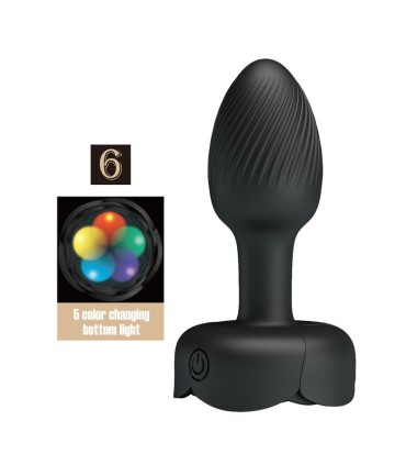 PRETTY LOVE RECHARGEABLE VIBRATING ANAL PLUG 10 MODES BLACK
