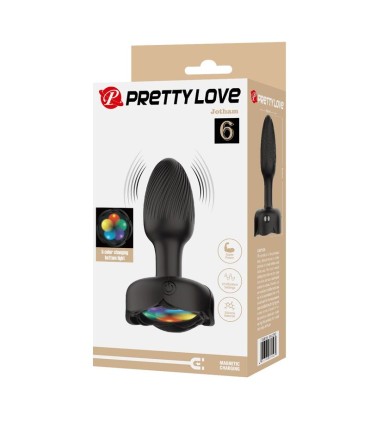 PRETTY LOVE RECHARGEABLE VIBRATING ANAL PLUG 10 MODES BLACK