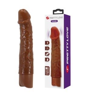 PRETTY LOVE LEONARDO REALISTIC VIBRATOR 20 CM O 4 CM BROWN